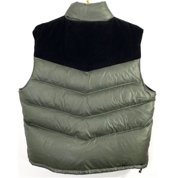 TRIPLE F.A.T. Goose Duck down Puffer Color-block Vest in Green with Black - Picture 3 of 11